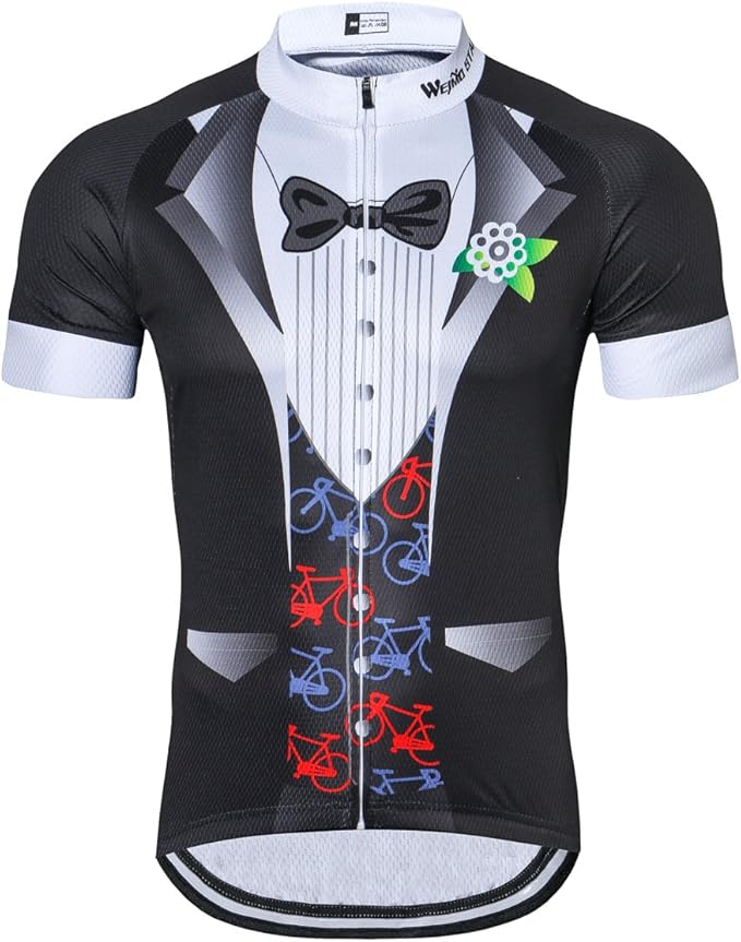 Weimostar Men's Cycling Jersey Short Sleeve Bike Clothing Multicolored Diamond