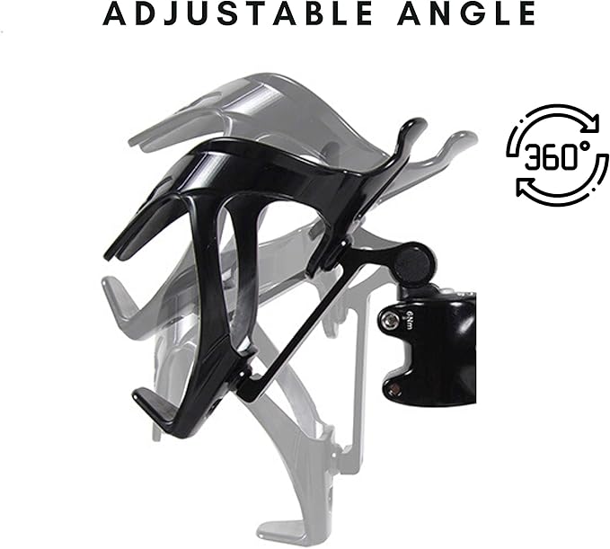 Vincita Stem Top Cap Bike Water Bottle Cage Adapter, Secure Retention System, Lightweight Aluminum Alloy Black Quick and Easy to Mount for All Bicycle