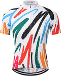 Men's Cycling Jersey Short Sleeve Elastic Breathable Lightweight Zipper Road Bike Shirt with Pockets