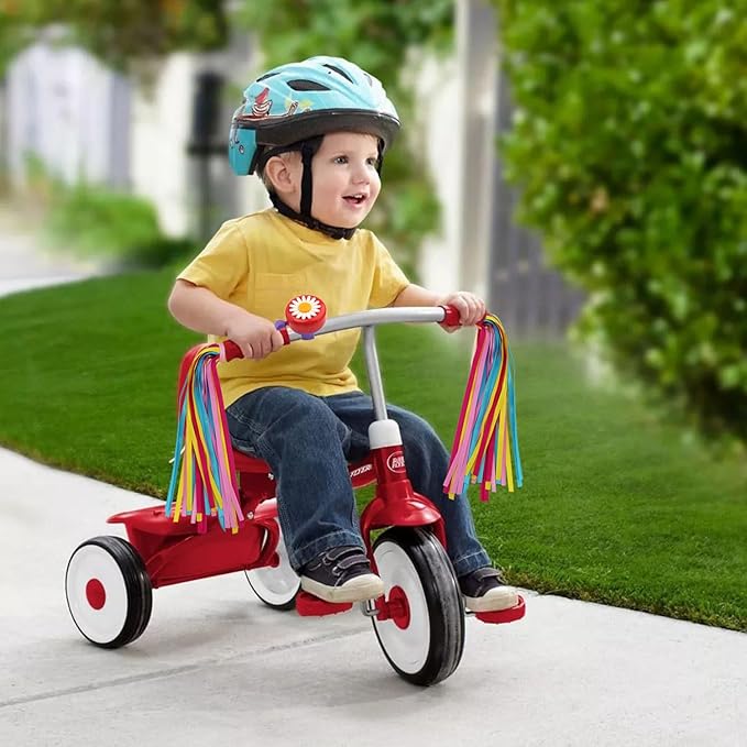 PLATT Bike Bell for Kids, Bike Horn for Boys and Girls Bike with 1 Pair Bike Streamer Tassels