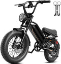 Electric Bike for Adults Teens,3000W/2000W Peak,20"/16" Fat Tire Off Road Dirt Ebike,80/55 Miles LongRanger,32/28 MPH E Bike Bicycles, Fat Tire All Terrain E-Bike,E Bike for Hunting,YR20 with Footrest