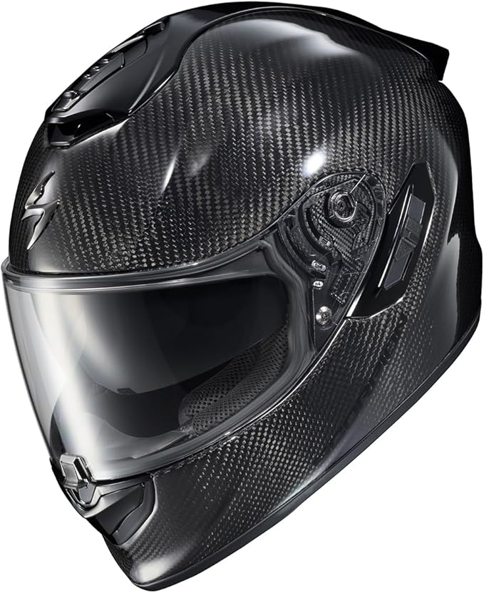 ScorpionEXO ST1400 EVO Carbon Fiber Full Face Sport Touring Street Motorcycle Helmet - Bluetooth Ready Speaker Pockets DOT ECE Solid (Gloss Black - X-Large)