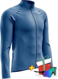 Men's Cycling Jersey Moisture Wicking Long Sleeve Full Zip Bike Road Riding Biking Shirts+ Cycling Glasses