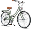 AVASTA Vela Hybrid Bike for Adult Women Female Lightweight Step Through 26 Inch High Tensile Steel Frame City Commuter Comfort Lady Bicycle, 6-Speed, Multiple Colors