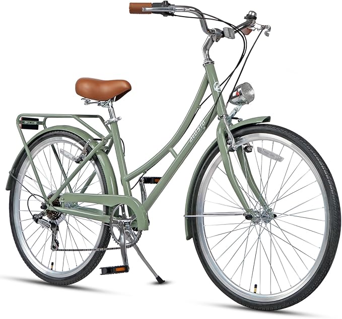 AVASTA Vela Hybrid Bike for Adult Women Female Lightweight Step Through 26 Inch High Tensile Steel Frame City Commuter Comfort Lady Bicycle, 6-Speed, Multiple Colors
