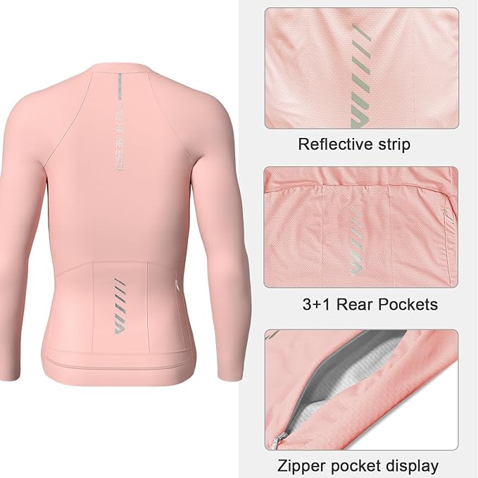 Lo.gas Cycling Jersey Men Short Sleeve, Road Bike Jerseys Full Zipper with Pockets, Bicycle Clothing Breathable Quick Dry