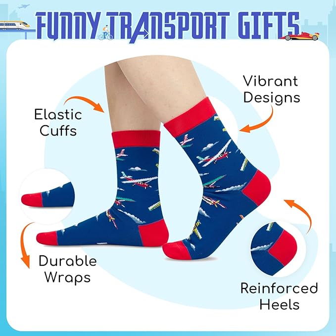 Zmart Sport Gifts for Men - Softball Basketball Volleyball Wrestling Plane Bike Socks