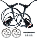 Hydraulic Disc Brake, Bike Brake Hydraulic Disc Oil Brakes With Lever Set Pre-Filled With 2 for Rotor for Mountain Bike X-C Trail, e-Bike, Fat Bike(left rear right front)
