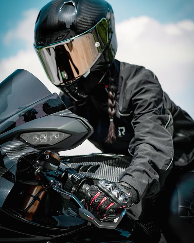 IRON JIA'S Motorcycle Gloves for Men and Women, Summer Touchscreen Riding Gloves with Carbon Fiber Protection for Road Racing, Dirt Bike, BMX, ATV M