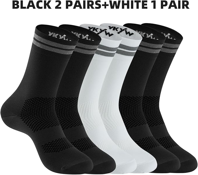 YKYWBIKE Cycling Socks for Men Women-Athletic Crew Bike Socks,Compression Biking Socks for Men Cycling,MTB Riding Socks
