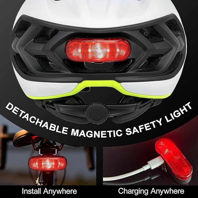 LUMDEER Adult Bike Helmet for Men and Women-Magnetic Taillight, Magnetic Clasps, Lightweight Shockproof, CPSC Safety Certified for Aerodynamic Road Cycling, Mountain Biking & Cyclocross Helmet