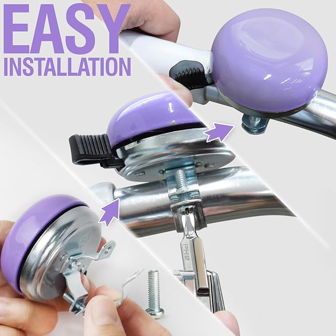 MARQUE Beach Cruiser Bike Bell – Classic Bicycle Bell Design for Adults and Kids with Traditional Ring Sound