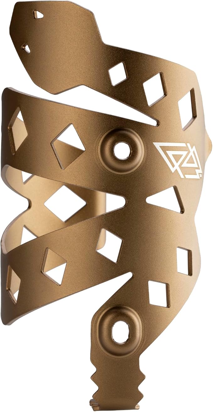 Portland Design Works Water Bottle Cage - Lightweight Water Bottle Holder for Bikes, RATTLESNEK KEJ - Desert Gold - Left Opening