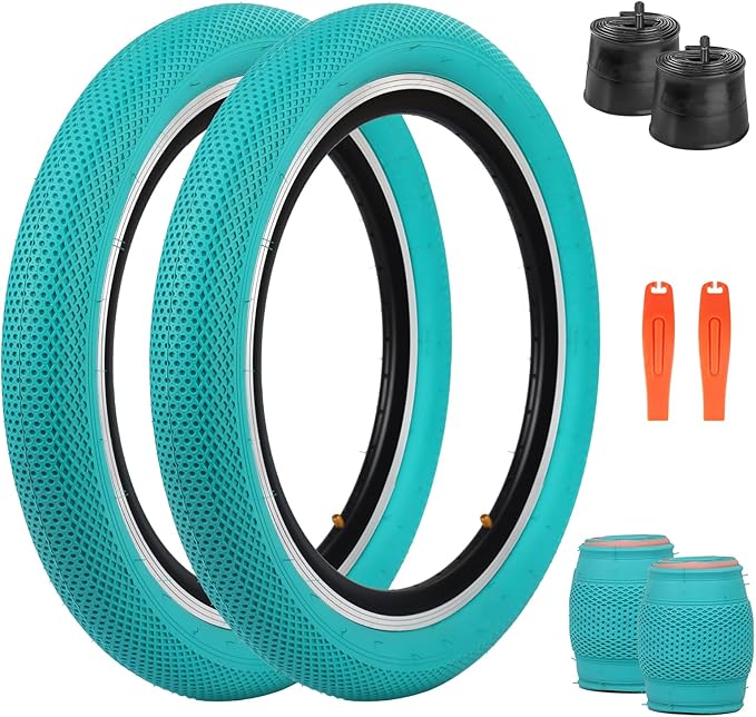 ZUKKA 20 x 2.4 Bike Tire 2 Pack 20 inch x 2.4 BMX Bike Tire Folding Replacement Tire for MTB Mountain Bike, BMX Bicycle Commuter Bike