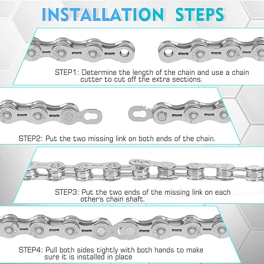 BUCKLOS 6/7/8/9/10/11/12 Speed Bike Chain, High Performance Lightweight Bicycle Chains for Road Bike/Mountain Bike/Ebike,Compatible with Shimano, SRAM, Campagnolo Silver/Gold