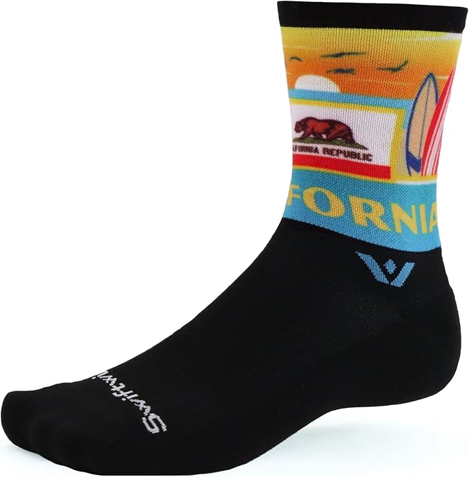 Swiftwick VISION IMPRESSION Crew, National Parks/States Edition, Running, Hiking and Cycling Socks