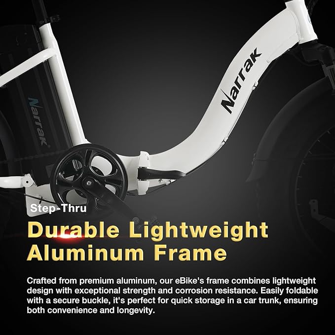 Fat Tire Folding Electric Bike, 48V & 624Wh Lithium Removable Battery, Peak 1100W Brushless Motor, Max Speed 20Mph, M5 Large LCD Display, Suspension, Step-Over/Thru Frame