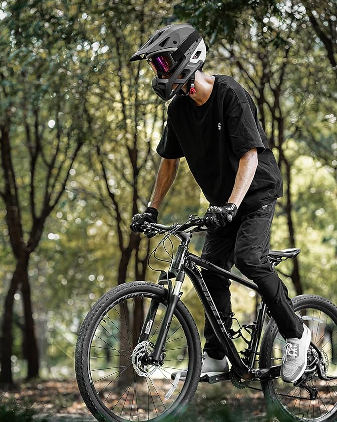 ILM Full Face Mountain Bike Helmet ASTM CPSC Adult with Adjustable Visor for MTB BMX Model HT58