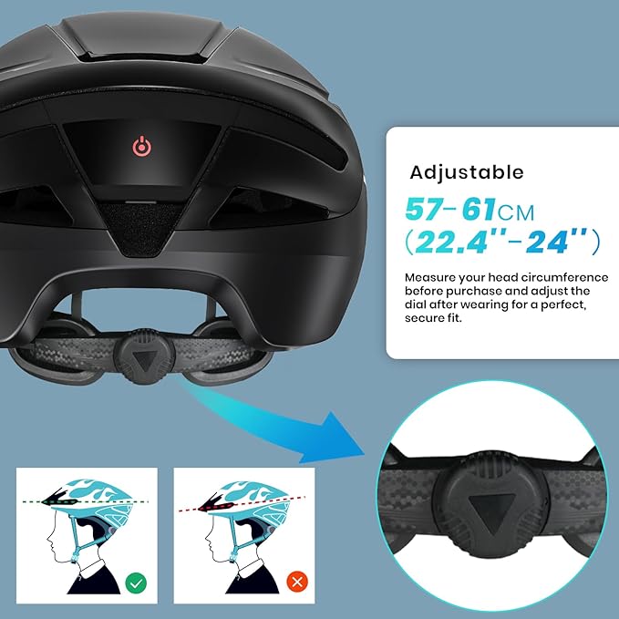 Favoto Smart Bike Helmet with Light – Dual Shell CPSC Certified Ebike Helmet with Turn Signals for Road Cycling City Commuting