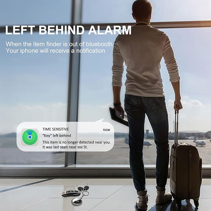 Tracker Tag Finders Work for Apple Find My (iOS Only) GPS Tracker Air Tags for Luggage Keys Backpack (Black&white1, 2Pack)