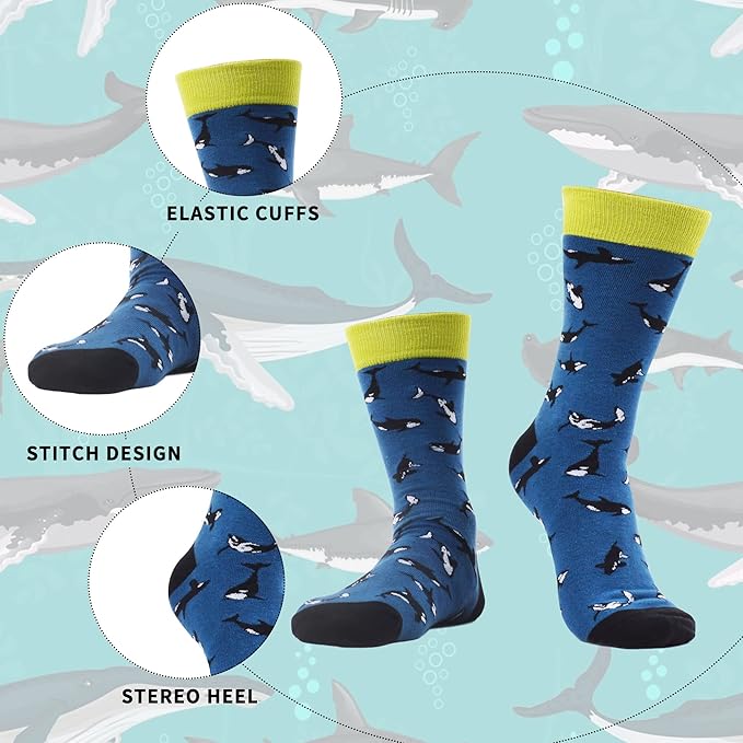 WeciBor Men's Dress Funny Crazy Colorful Novelty Combed Cotton Crew Socks 12 Pack - Size 7-10/10-13/13-15