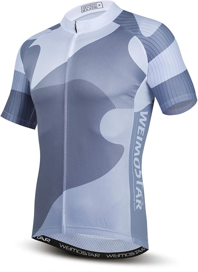 Cycling Jersey Men USA Summer Bike Short Sleeve 3-Pockets Breathable Quick-Dry Shirt S-3XL