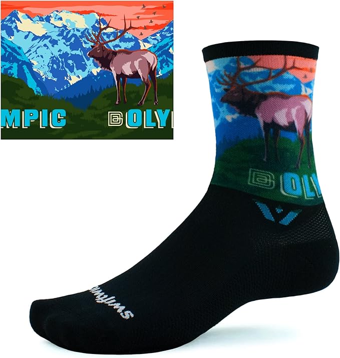 Swiftwick VISION IMPRESSION Crew, National Parks/States Edition, Running, Hiking and Cycling Socks