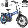 Wallke H9 Ultra 4000W Long Range Electric Bike for Adults, 55Ah 2640Wh 180 Mile, 37MPH Fast Ebike, 2-in-1 Battery AC/DC Power Hub & AC/Solar-Charging, Torque Sensor, Air Suspension,20" Fat Tire E Bike