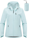 Outdoor Ventures Packable Rain Jacket Women Lightweight Waterproof Raincoat with Hood Cycling Bike Jacket