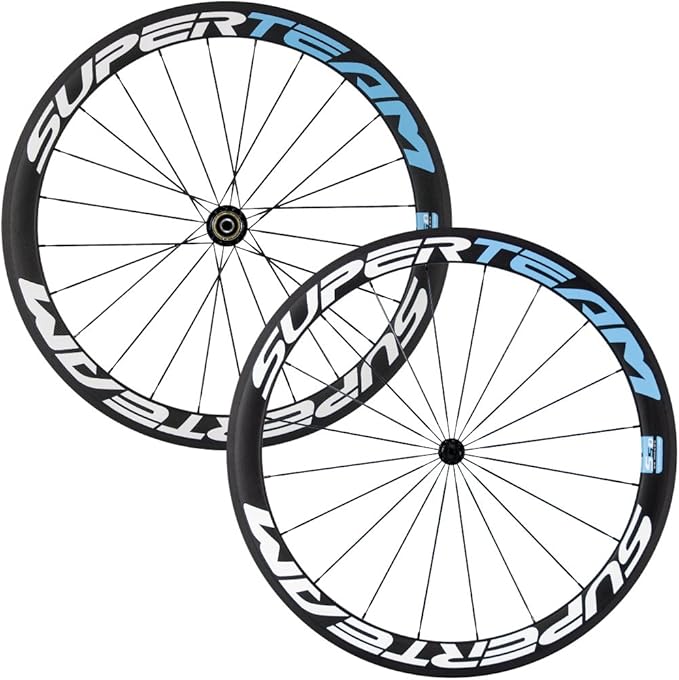 Superteam Carbon Fiber Road Bike Wheels 700C Clincher Wheelset 50mm Matte 23 Width