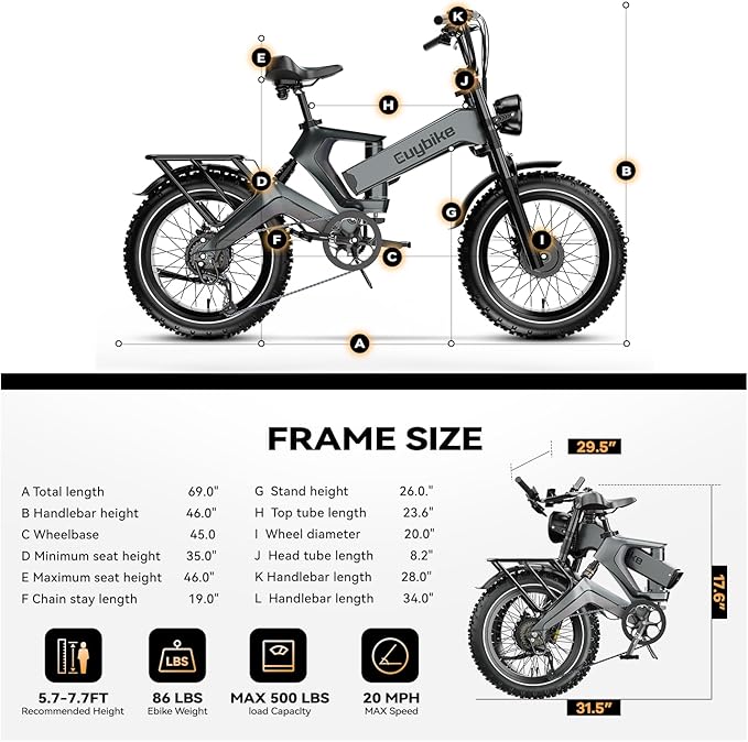 2000W/3000W Peak Motor Electric Bike for Adults, 48V/52V 25AH/30AH Battery Full Suspension Foldable Ebike, 20"x4.0" Fat Tires 35MPH Dirt Bike, 100/120 Miles Hydraulic Brake Magnesium Alloy Motorcycle