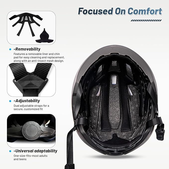 Adult Cycling Bike Helmet, OnBros Lightweight Unisex Bicycling Helmets for Men and Women, Adjustable Fit CPSC Certified Bicycle Helmet