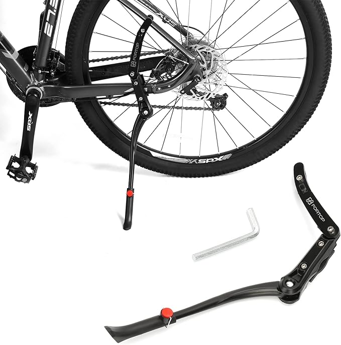 Bike Kickstand for Adult Bikes, Heavy Duty Adjustable Bicycle Kickstand, Fits 24–29 Inch Mountain & Road Bikes