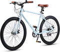 VIRIBUS Hybrid Bikes, 28 inch Mens Hybrid Bicycle 7 Speed with Lightweight Aluminum Frame & Disc Brakes, 700C Retro Vintage Adult Bike for Tall Men & City Commuters, 85% Pre-Assembled