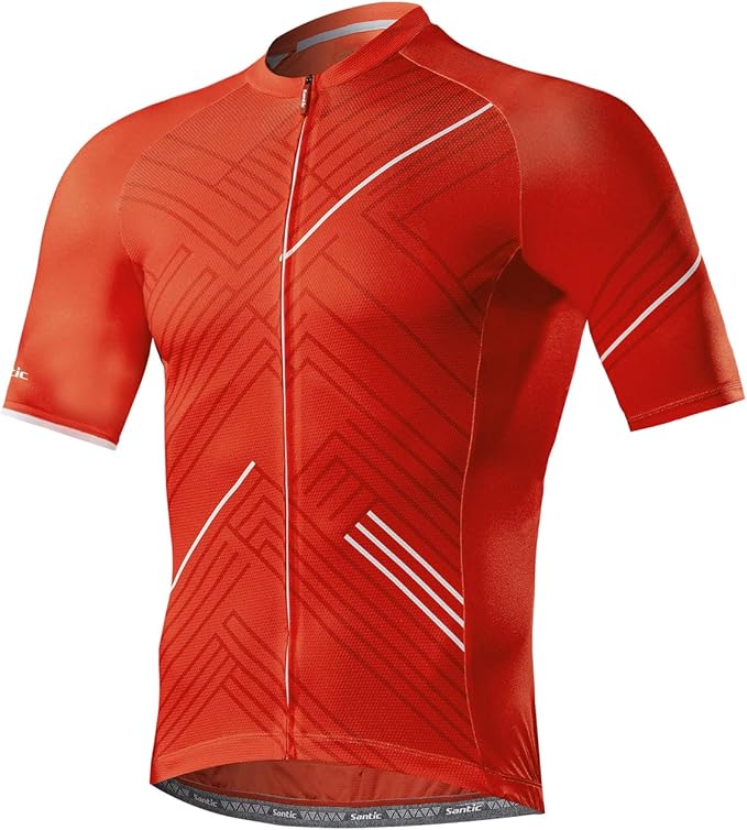 Santic Men’s Cycling Jersey Short Sleeve Bike Shirts for Men Bicycle Jacket with Pockets Breathable & Quick Dry Yorkson