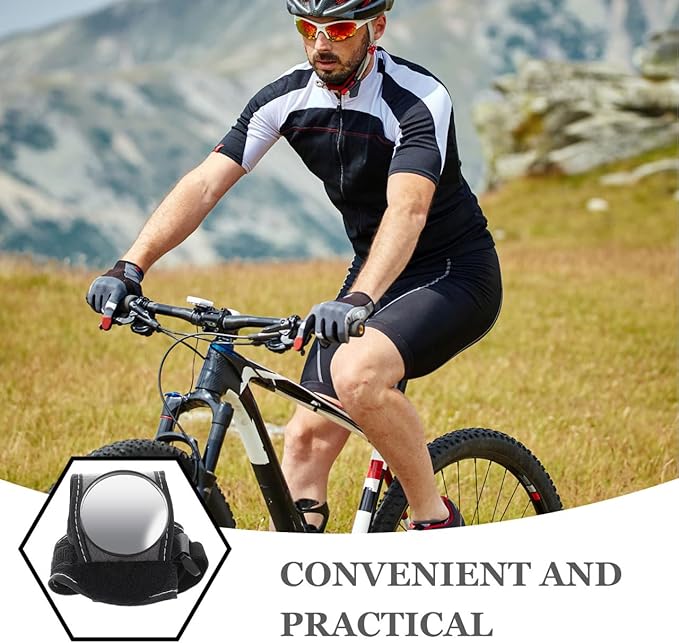BESPORTBLE Convex Bike Mirror for Glasses Wrist Rear View Mirror Arm Cycling Safety Gear for Urban Recreational Riding
