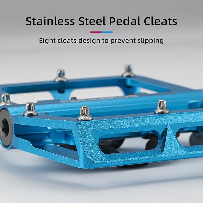ROCKBROS MTB Mountain Bike Pedals Compatible with SPD Mountain Bike Dual Function Sealed Clipless Aluminum Bicycle Flat Platform 9/16" Pedals with Cleats for Road, MTB, Mountain Bikes