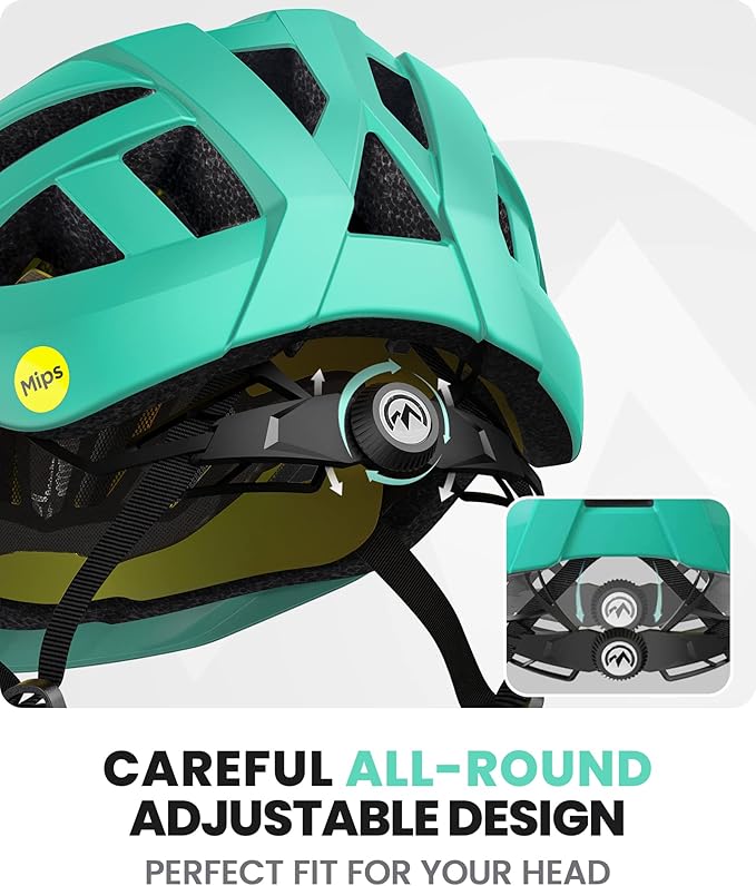 OutdoorMaster Gem Recreational MIPS Cycling Helmet - Two Removable Liners & Ventilation in Multi-Environment - Bike Helmet in Mountain, Motorway for Youth & Adult