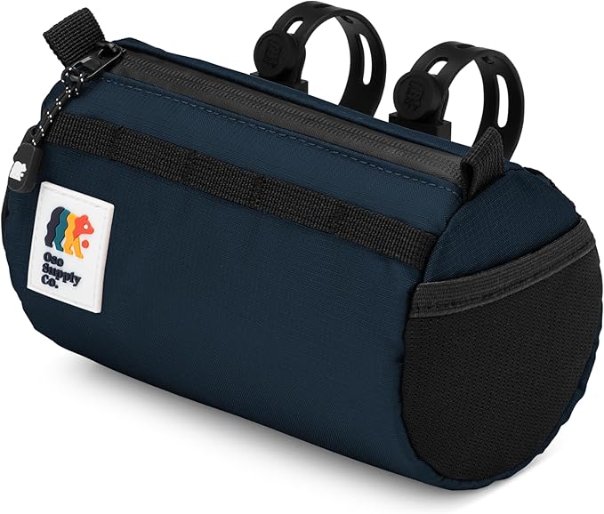 Handlebar Bike Bag – Water-Resistant Hard Shell with Quick-Access Zipper, Side Mesh Pockets, and Spacious Storage – Ideal for Cycling, Commuting, and Adventure Rides (Navy Blue)