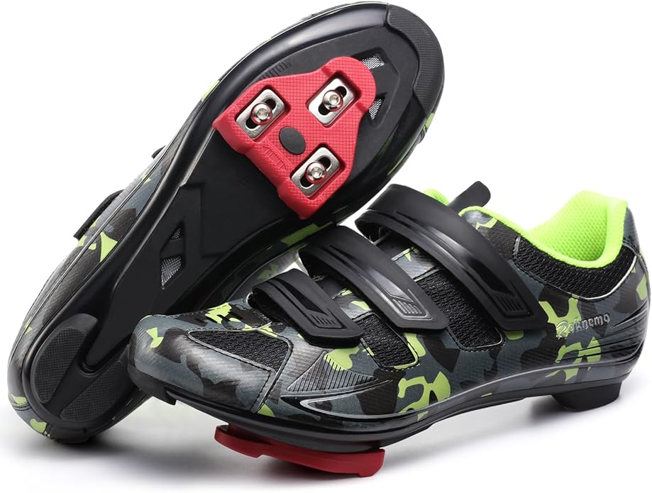 Men's Cycling Shoes – 2 & 3 Bolt Look Delta Cleat Spin Bike Shoes - Compatible with SPD Clips – Perfect for Indoor & Outdoor Road Cycling