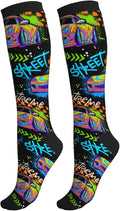 bassyil Compression Socks for Women & Men Circulation 15-20 mmHg Knee High Best Support for Nurses Travel Running Athletic