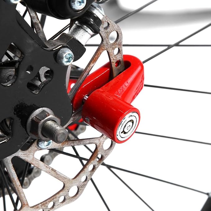 Bike Disc Brake Lock, Motorcycle Wheel Lock Brake Lock Security Brake Padlock Anti Theft Waterproof for Adult Mountain Road Motorbike Scooter Sportbike Racing Cycling with Mounting Bracket Two Keys