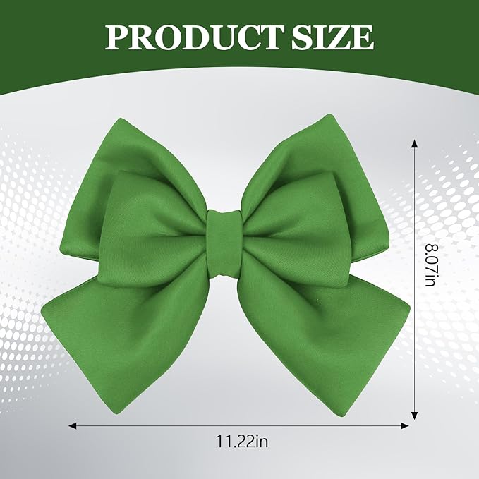 Bow Helmet Accessory, 8.07"x11.22" Stylish Motorcycle Helmet Bow Decoration for Women, Removable Cute Fashion Ribbon Bows Ornament for Motorcycle Scooter E-Bike Helmets (Green)