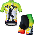 Hotlion Men's Cycling Jersey Sets Gel Pad Summer Bike Clothing Suit Breathable Bike Clothes with 3 Rear Pockets