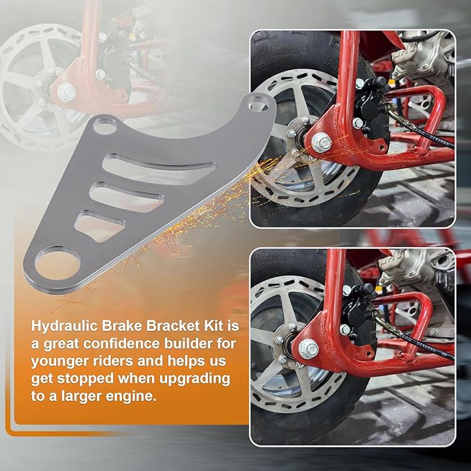 Mini Bike Hydraulic Brake Bracket for Coleman CT100U 98cc 3.0HP Minibike Powersport Rear Brake Caliper Mount Replacement Parts Silver