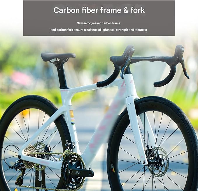 Mercury 6000 Road Bike, Full Carbon Fiber Frame, 24 - Speed SENS AH Shifting System, Hydraulic Disc Brakes, Aerodynamic Design for Men & Women