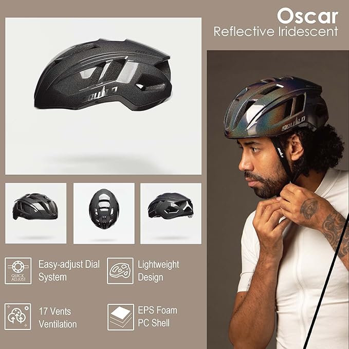 SQUALO Oscar Aerodynamic Bike Helmet, Lightweight 250g Road Cycling & Triathlon Helmet for Men Women, Wind Tunnel Tested with CFD Optimization, Adjustable Dial & 22 Vents for Speed & Cooling