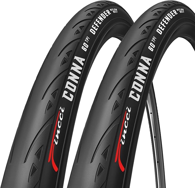 Fincci Conna Pair 700x23c Tires Road Bike 23-622 Foldable Bike Tire 60TPI with 1mm Antipuncture Protection for Cycling Racing Touring - Pack of 2 Bicycle Tires 700 x 23c
