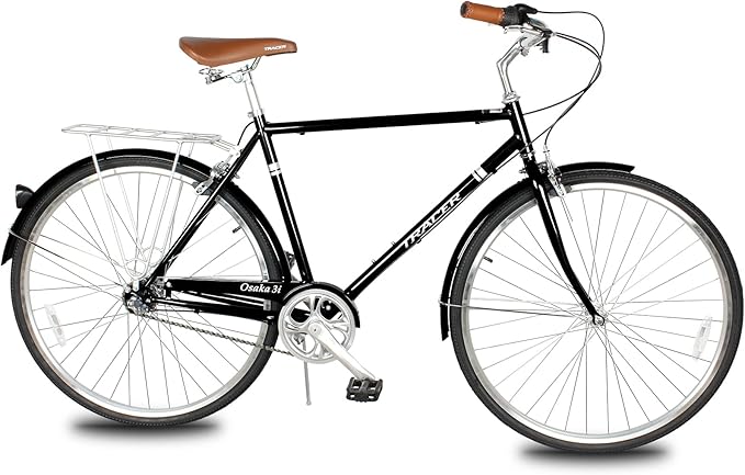 Tracer Osaka Hybrid Bikes, Steel Frame, Shimano Nexus Inter 3/7 Speed, Brown Seat Brown Grips, Road Bike, City Bike, Multiple Colors