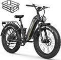 FREESKY Wildcat Ultra 3000W Electric Bike for Adults 105mile Long Range Step-Thru Ebike Motor 37MPH Dirt E Bike 25Ah Samsung Battery 26'' Fat Tire Electric Bicycle Full Suspension for Commute